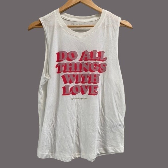 NEW Spiritual Gangster Do All Things With Love Tank White Medium - Picture 2 of 3